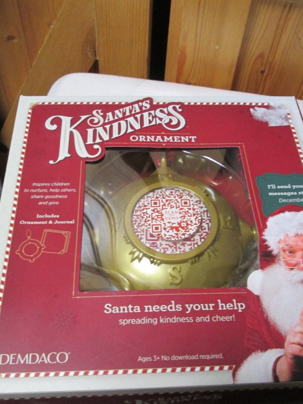 Demdaco Santa's Kindness interactive ornament with journal new in box